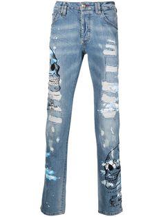 Philipp Plein прямые джинсы Clouds