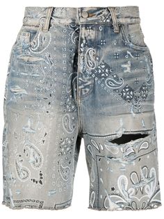 AMIRI джинсовые шорты с принтом