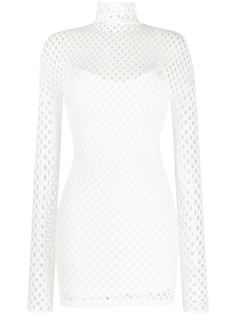 Philipp Plein мини-платье с длинными рукавами и сетчатым слоем