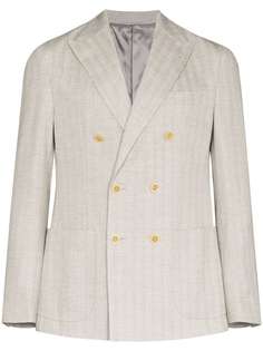 Eleventy двубортный пиджак с узором в елочку