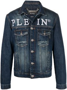 Philipp Plein джинсовая куртка с эффектом потертости