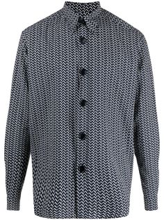 Giorgio Armani рубашка с узором зигзаг
