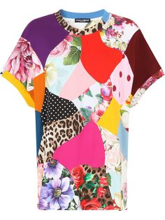 Dolce & Gabbana футболка оверсайз в технике пэчворк