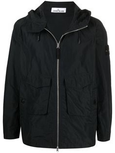 Stone Island куртка с капюшоном и нашивкой-логотипом