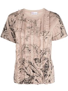 RED Valentino футболка с аппликацией и оборками
