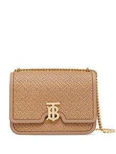 Burberry стеганая сумка с монограммой TB