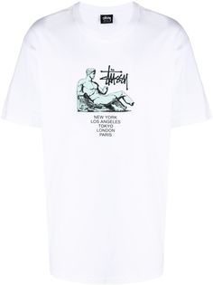 Stussy футболка с круглым вырезом и логотипом