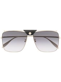 Alexander McQueen Eyewear солнцезащитные очки-авиаторы в квадратной оправе