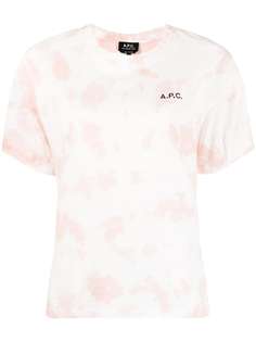 A.P.C. футболка с принтом тай-дай и логотипом