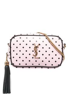 Saint Laurent каркасная сумка с кисточкой и узором в горох