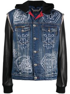 Philipp Plein джинсовая куртка с вышивкой