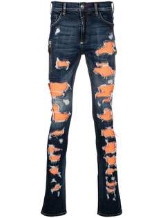 Philipp Plein джинсы скинни с эффектом потертости