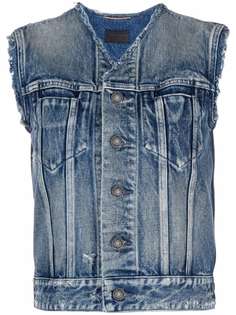 Saint Laurent укороченная джинсовая куртка