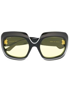 Gucci Eyewear массивные солнцезащитные очки в круглой оправе