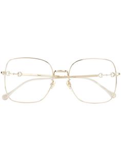 Gucci Eyewear очки в квадратной оправе с декором Horsebit