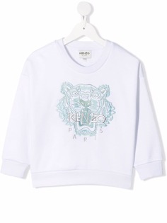 Kenzo Kids толстовка с вышивкой Tiger и окантовкой в рубчик