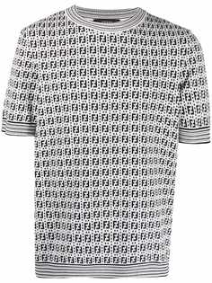 Fendi футболка вязки интарсия с логотипом