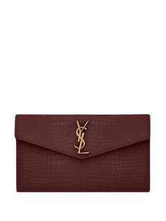 Saint Laurent клатч Uptown с тиснением под кожу крокодила