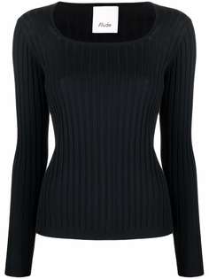 Allude топ в рубчик с квадратным вырезом