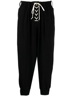 Yohji Yamamoto брюки с низким шаговым швом и кулиской