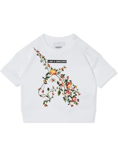 Burberry Kids футболка с цветочным принтом