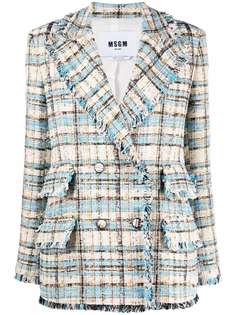 MSGM твидовый пиджак в клетку