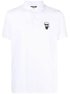 Karl Lagerfeld рубашка поло Ikonik с нашивкой