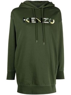 Kenzo платье-толстовка с вышитым логотипом