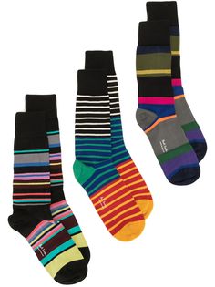 PAUL SMITH комплект из трех пар носков в полоску