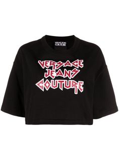 Versace Jeans Couture укороченная футболка Rock с логотипом