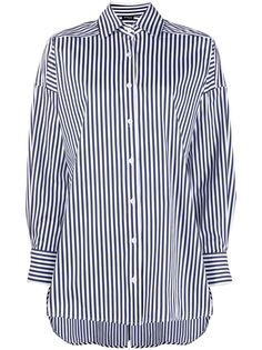 Kiton полосатая рубашка с асимметричным подолом