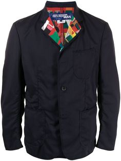 Junya Watanabe MAN пиджак с принтом на лацканах