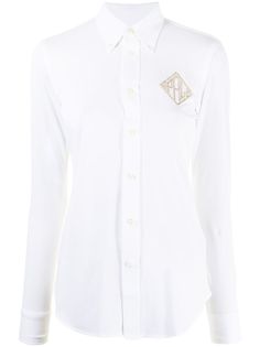 Polo Ralph Lauren рубашка с вышивкой и длинными рукавами