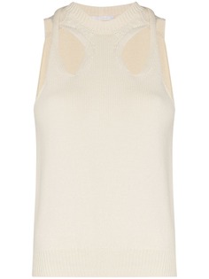 Chloé трикотажный топ с вырезами
