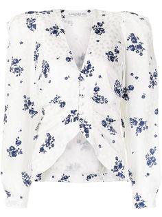 Alessandra Rich блузка с цветочным принтом