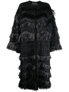 Alberta Ferretti пальто с бахромой