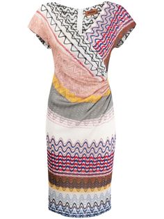 Missoni трикотажное платье в стиле колор-блок