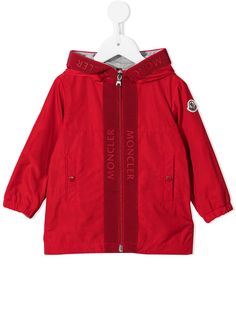 Moncler Enfant куртка с капюшоном и нашивкой-логотипом