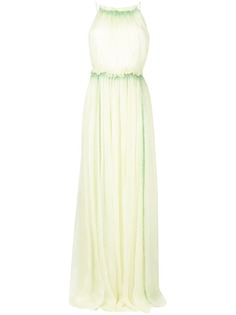 Alberta Ferretti длинное шифоновое платье с вырезом халтер