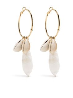 Alberta Ferretti серьги-кольца с ракушками