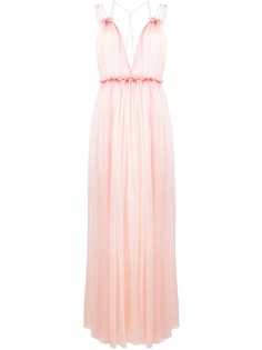 Alberta Ferretti шифоновое платье с V-образным вырезом