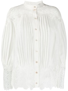 Alberta Ferretti рубашка с кружевом