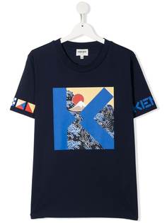Kenzo Kids футболка с принтом K Waves