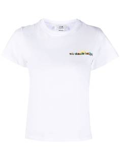 Victoria Victoria Beckham узкая футболка с логотипом