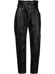 Jonathan Simkhai брюки Leela из искусственной кожи со сборками