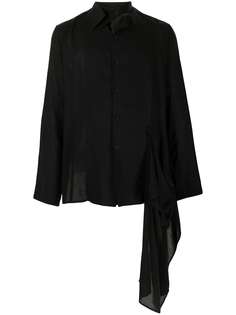 Yohji Yamamoto рубашка асимметричного кроя с завязками