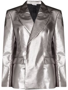 Comme Des Garçons Homme Plus однобортный пиджак с эффектом металлик