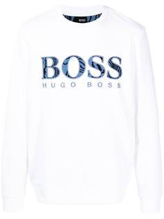 BOSS толстовка в полоску с вышитым логотипом