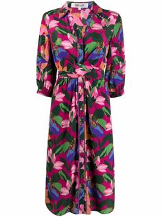 DVF Diane von Furstenberg платье-рубашка с цветочным принтом