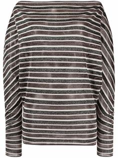 Missoni полосатый топ с вырезом-лодочкой